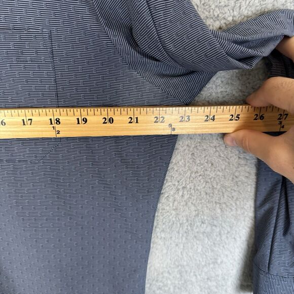 Mizzen Main Shirt Mens L Blue Button Up Long Sleeve Stretch Trim No Tuck Fit - Picture 5 of 8